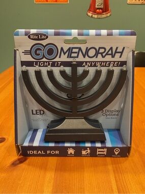 GO MENORAH LED DECOR NEW NAVY BLUE FOR HOME OFFICE TRAVEL DORM BATTERY USB AC